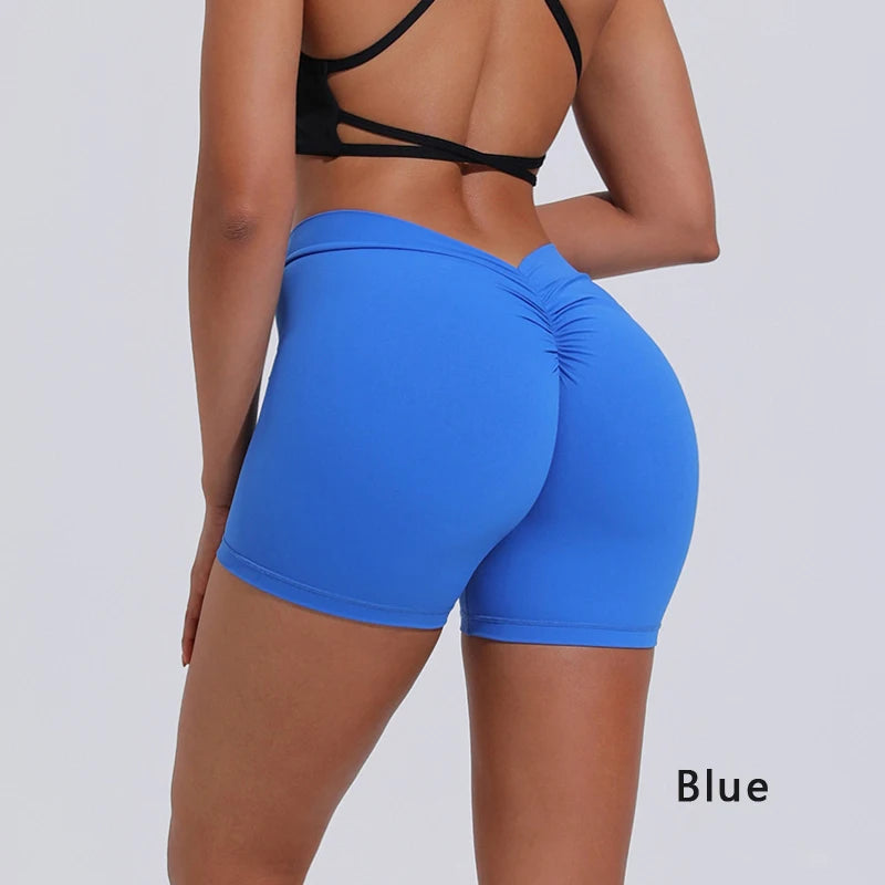 V-Back High waisted hip lifting yoga shorts