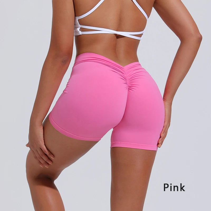 V-Back High waisted hip lifting yoga shorts