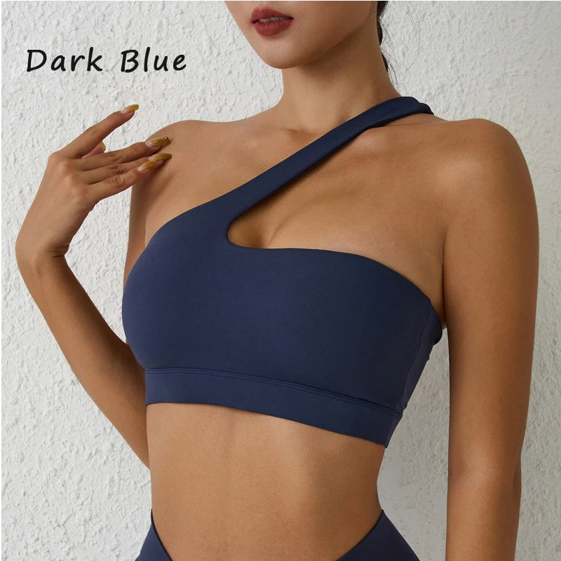 Sexy One Shoulder Sports Bra