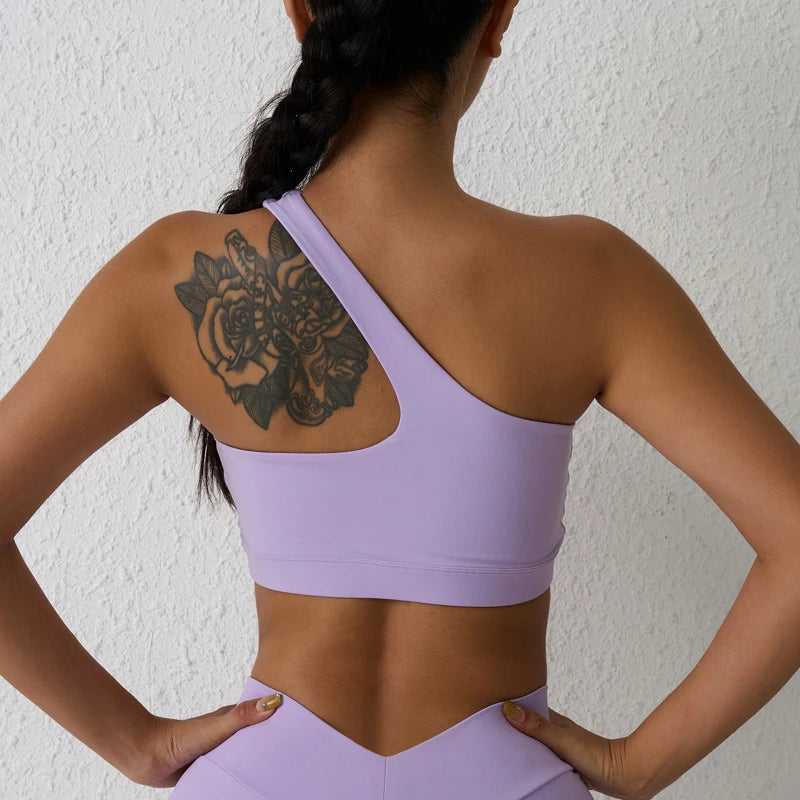 Sexy One Shoulder Sports Bra