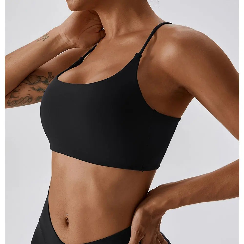 U-Shaped Multi-Strap Cross Back  Sports Bra