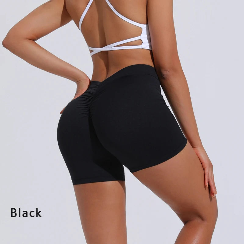 V-Back High waisted hip lifting yoga shorts