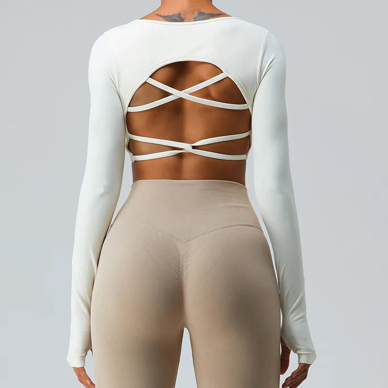 Sexy Padded Long sleeve Yoga Shirt