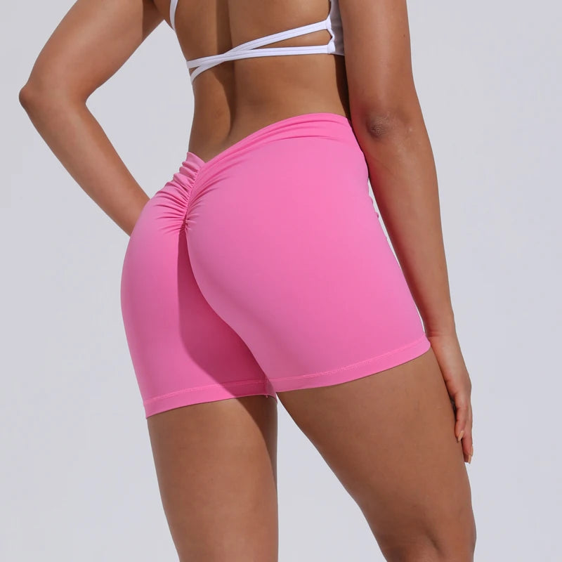 V-Back High waisted hip lifting yoga shorts