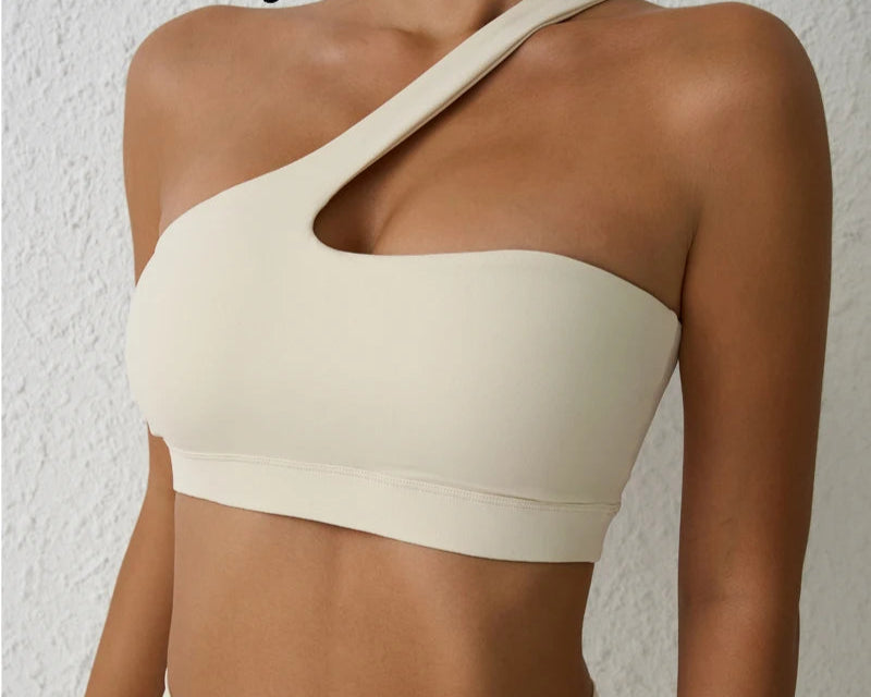 Sexy One Shoulder Sports Bra