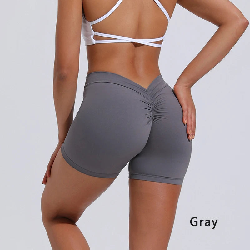 V-Back High waisted hip lifting yoga shorts