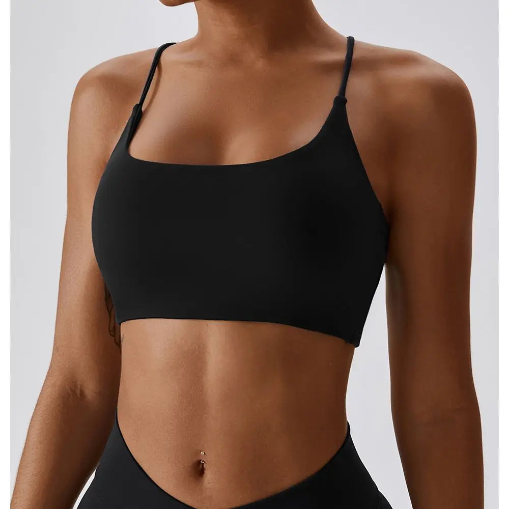 U-Shaped Multi-Strap Cross Back  Sports Bra